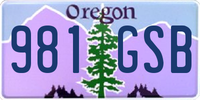 OR license plate 981GSB