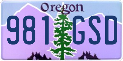 OR license plate 981GSD