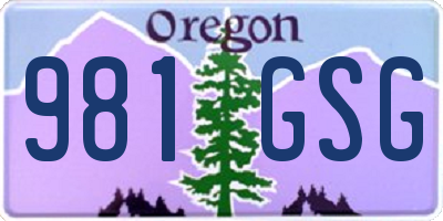 OR license plate 981GSG