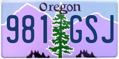 OR license plate 981GSJ