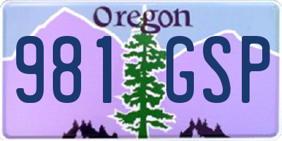 OR license plate 981GSP