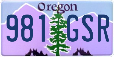 OR license plate 981GSR