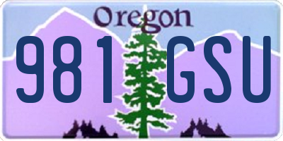 OR license plate 981GSU