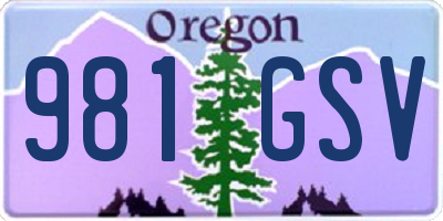 OR license plate 981GSV