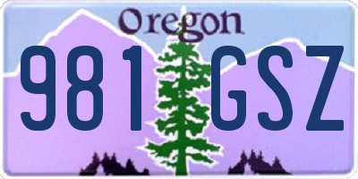 OR license plate 981GSZ