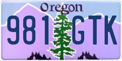 OR license plate 981GTK