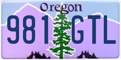 OR license plate 981GTL