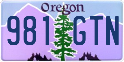 OR license plate 981GTN