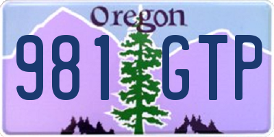 OR license plate 981GTP