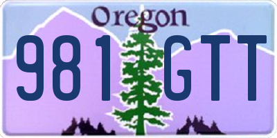 OR license plate 981GTT