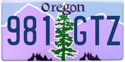 OR license plate 981GTZ