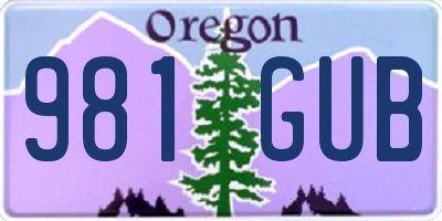 OR license plate 981GUB
