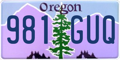 OR license plate 981GUQ