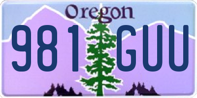 OR license plate 981GUU