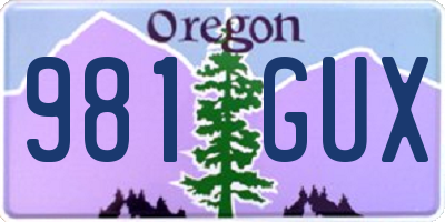 OR license plate 981GUX