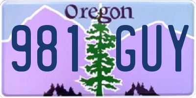 OR license plate 981GUY