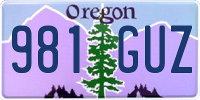 OR license plate 981GUZ