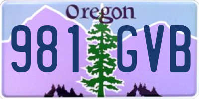 OR license plate 981GVB