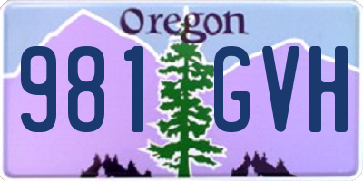 OR license plate 981GVH
