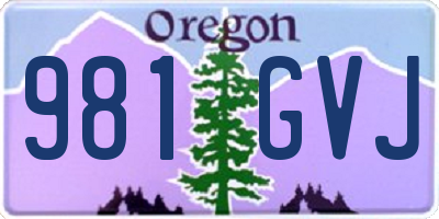 OR license plate 981GVJ