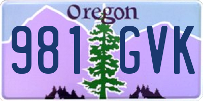 OR license plate 981GVK