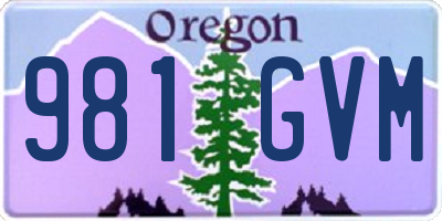 OR license plate 981GVM