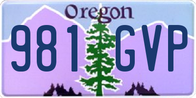 OR license plate 981GVP