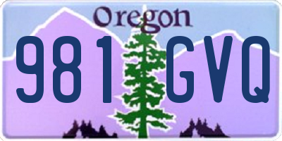 OR license plate 981GVQ