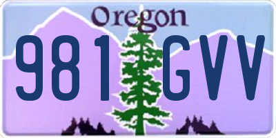 OR license plate 981GVV