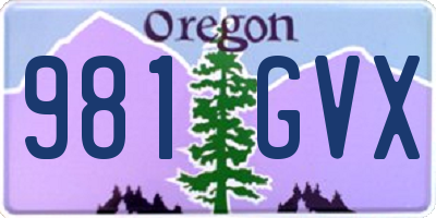OR license plate 981GVX