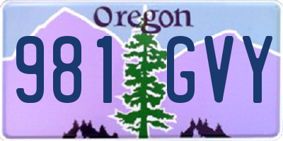 OR license plate 981GVY