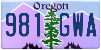 OR license plate 981GWA