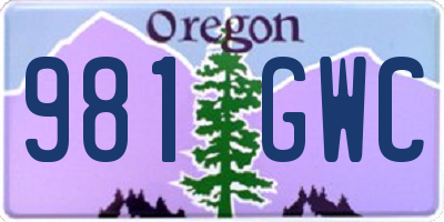 OR license plate 981GWC
