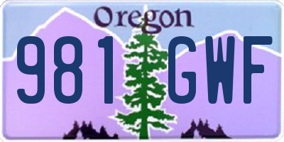 OR license plate 981GWF