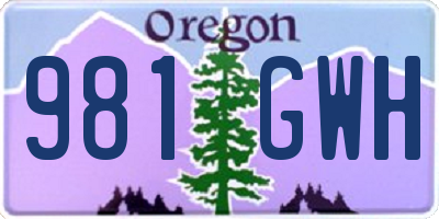 OR license plate 981GWH