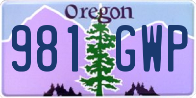 OR license plate 981GWP