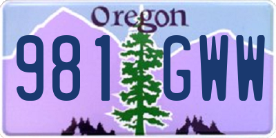OR license plate 981GWW