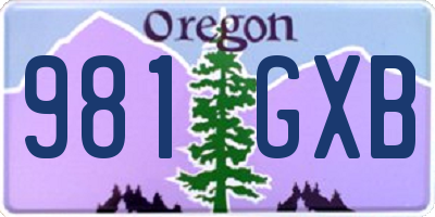 OR license plate 981GXB
