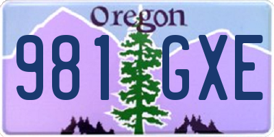 OR license plate 981GXE
