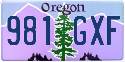 OR license plate 981GXF