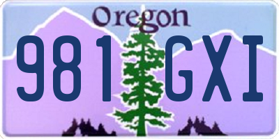 OR license plate 981GXI