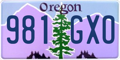 OR license plate 981GXO