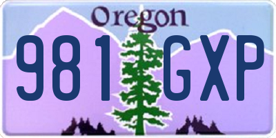 OR license plate 981GXP
