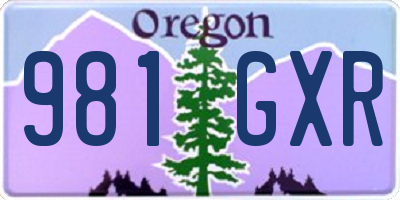 OR license plate 981GXR