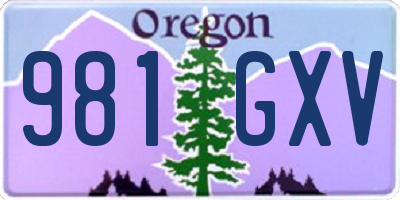 OR license plate 981GXV