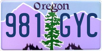 OR license plate 981GYC