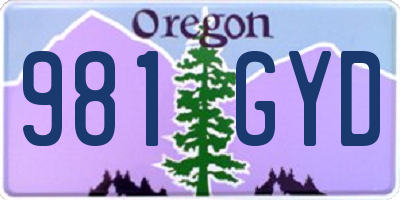 OR license plate 981GYD