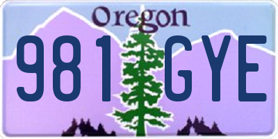 OR license plate 981GYE