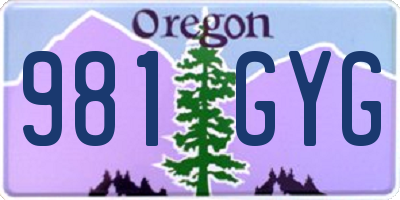 OR license plate 981GYG