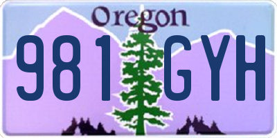 OR license plate 981GYH